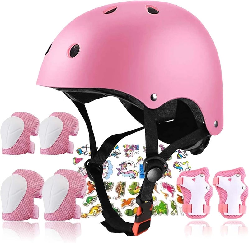 FOOKCIAN Kids Helmet,Toddler Skateboard Helmets for Ages 2-3-5-8-14 Years Boys Girls with Knee and Elbow Pads Wrist Guards fit Roller Skates,Skateboarding,Skating Scooter Adjustable Kids Helmet - Image 1